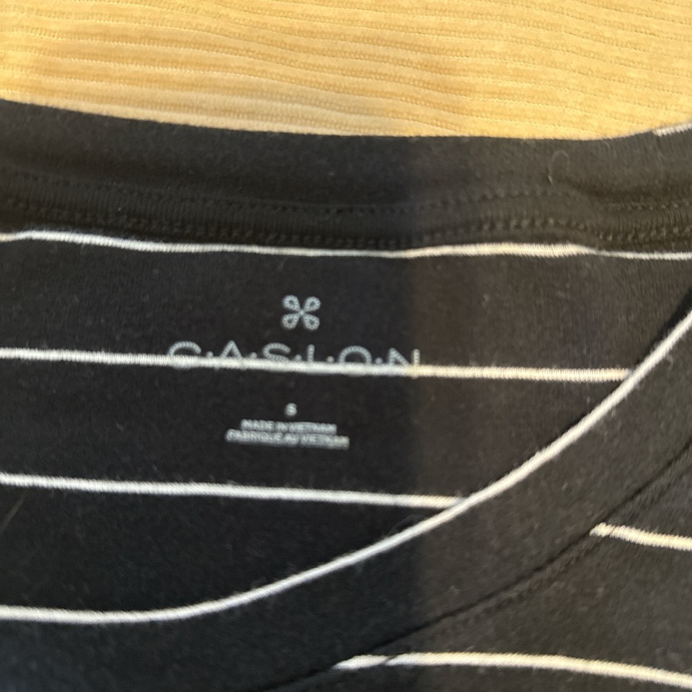 Caslon Black and White Striped Long-Sleeve Tee 💯 Cotton - Picture 2 of 3